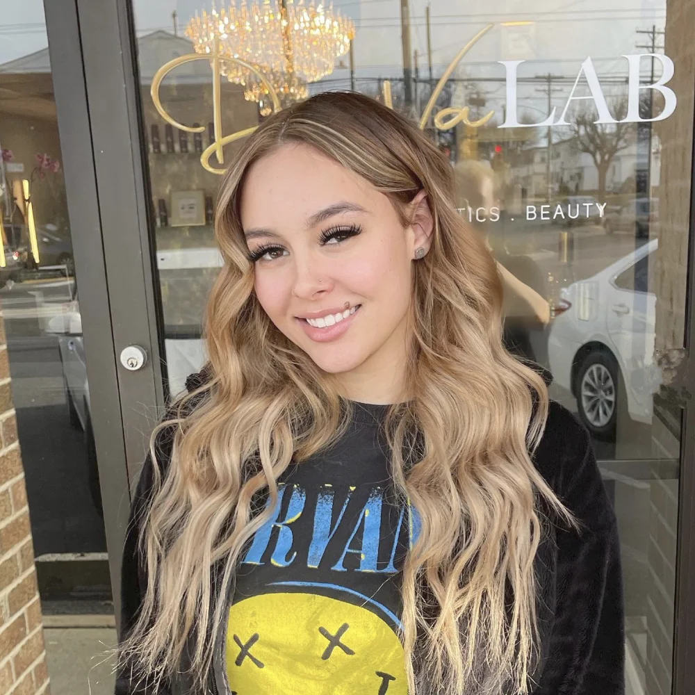 Client Hair Transformation Pic at Deeva LAB in Philly
